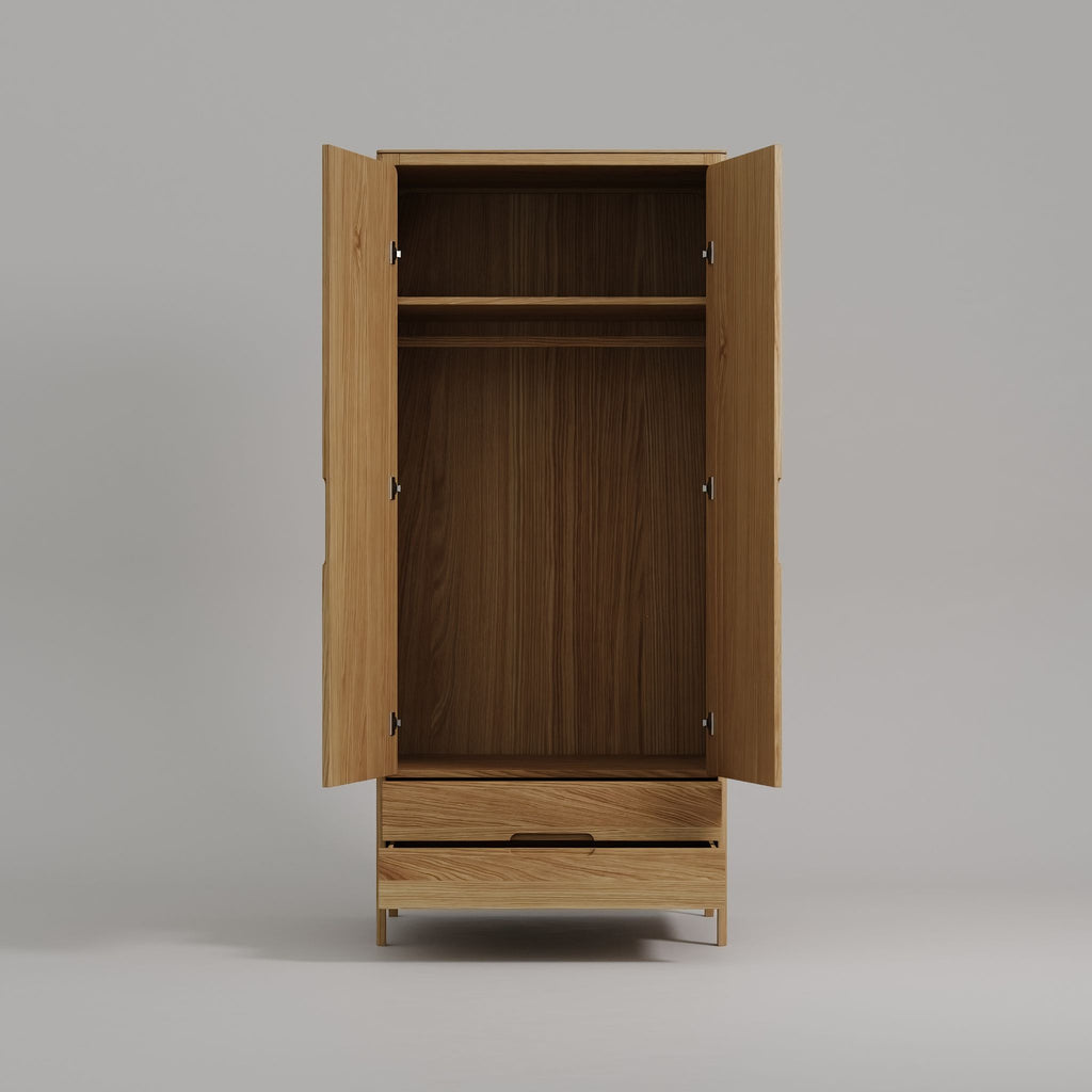 SIRLIG - Wooden Wardrobe with Drawers - Minimalist Design | Milola