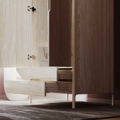 SIRLIG - Wooden Wardrobe with Drawers - Minimalist Design | Milola