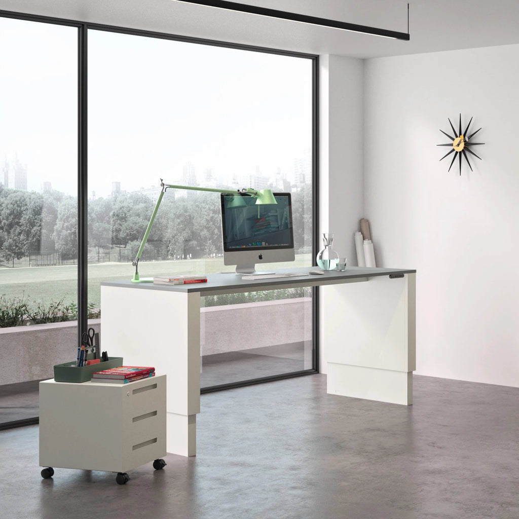 WORK Variabel Adjustable Workstation - in White/Grey - Müller | Milola