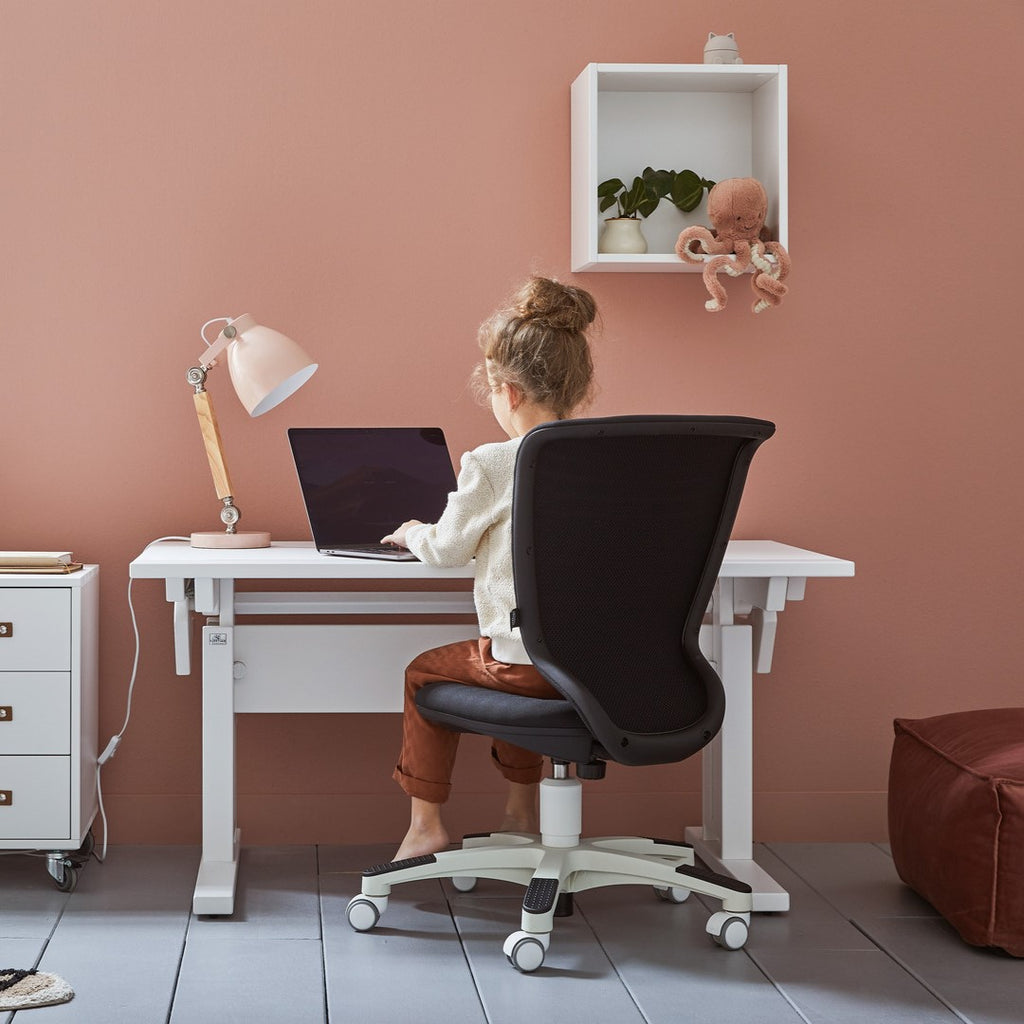 Writing Desk - Height and Slant Adjustable Desk with Drawer for Kids Bedroom -  in White - Lifetime Kidsroosms | Milola