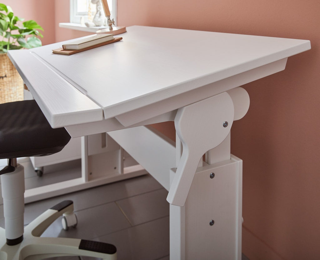 Writing Desk - Height and Slant Adjustable Desk with Drawer for Kids Bedroom -  in White - Lifetime Kidsroosms | Milola