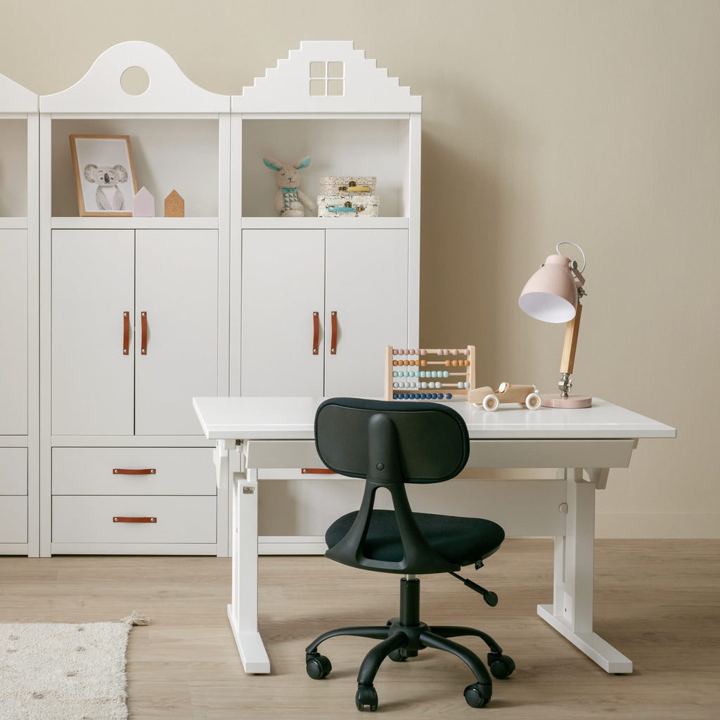 Writing Desk - Height and Slant Adjustable Desk with Drawer for Kids Bedroom -  in White - Lifetime Kidsroosms | Milola