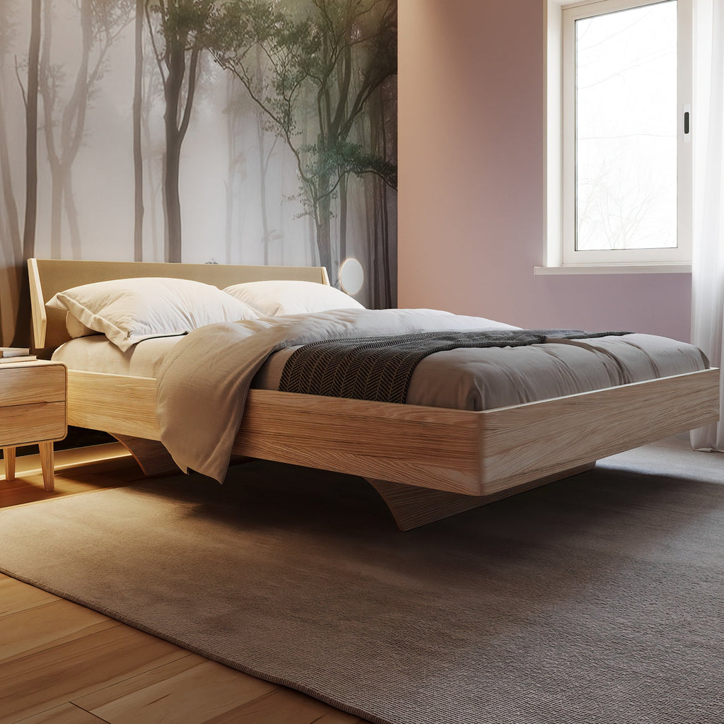 LYS -  Wooden Bed - Elegant Scandinavian Design | Milola