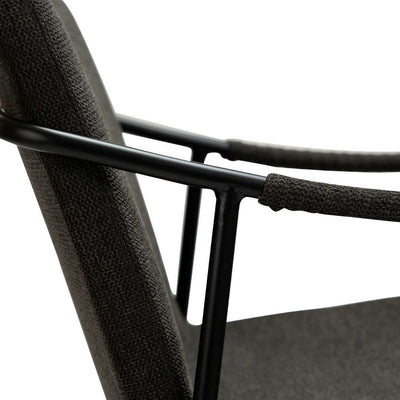 BOTO Armchair - in Black Fabric, Black Metal Legs - Dining Furniture - Danform | Milola