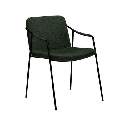 BOTO Armchair - in Sage Green Fabric, Black Metal Legs - Dining Furniture - Danform | Milola