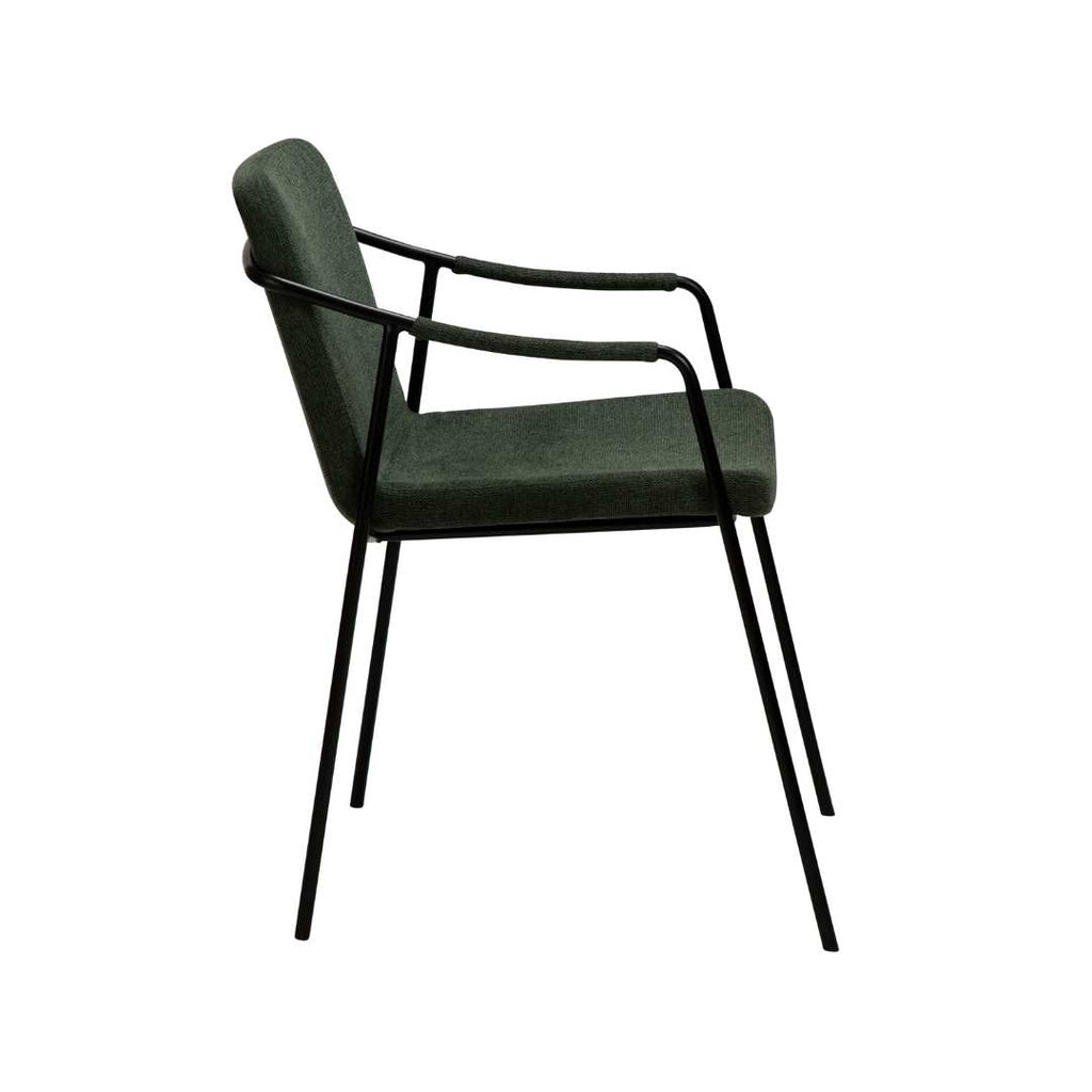 BOTO Armchair - Fabric, Black Metal Legs-Dining Furniture-Danform | Milola