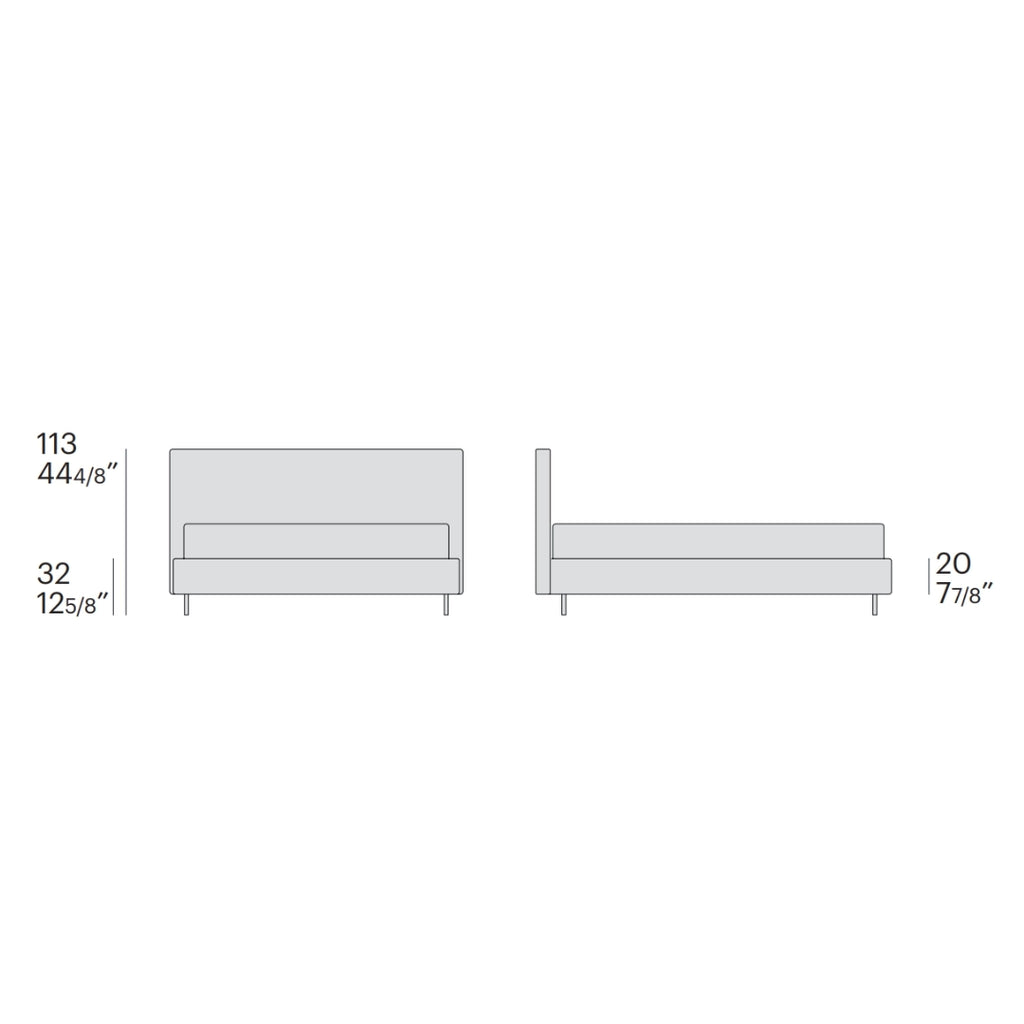 Clay Storage Bed - Upholstered Bed - Diagram - Bolzan | Milola