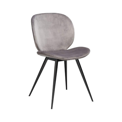 CLOUD Dining Chairs - Velvet, Black Metal Legs- Dining Furniture-in Alu Velvet- Danform | Milola