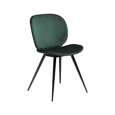 CLOUD Dining Chairs - Velvet, Black Metal Legs- Dining Furniture-in Green Velvet- Danform | Milola