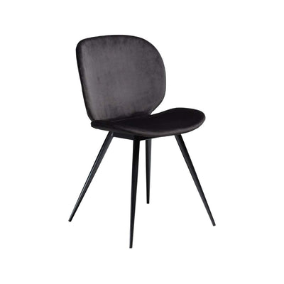 CLOUD Dining Chairs - Velvet, Black Metal Legs- Dining Furniture-in Black Velvet- Danform | Milola