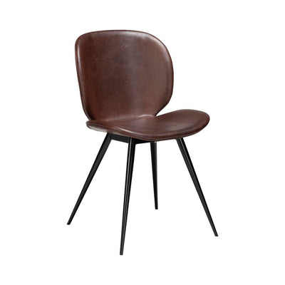 CLOUD Dining Chair - Art. Leather, Black Metal Legs-Dining Furniture-in Cocoa Vintage- Danform | Milola