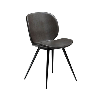 CLOUD Dining Chair - Art. Leather, Black Metal Legs-Dining Furniture-in Grey Leather- Danform | Milola