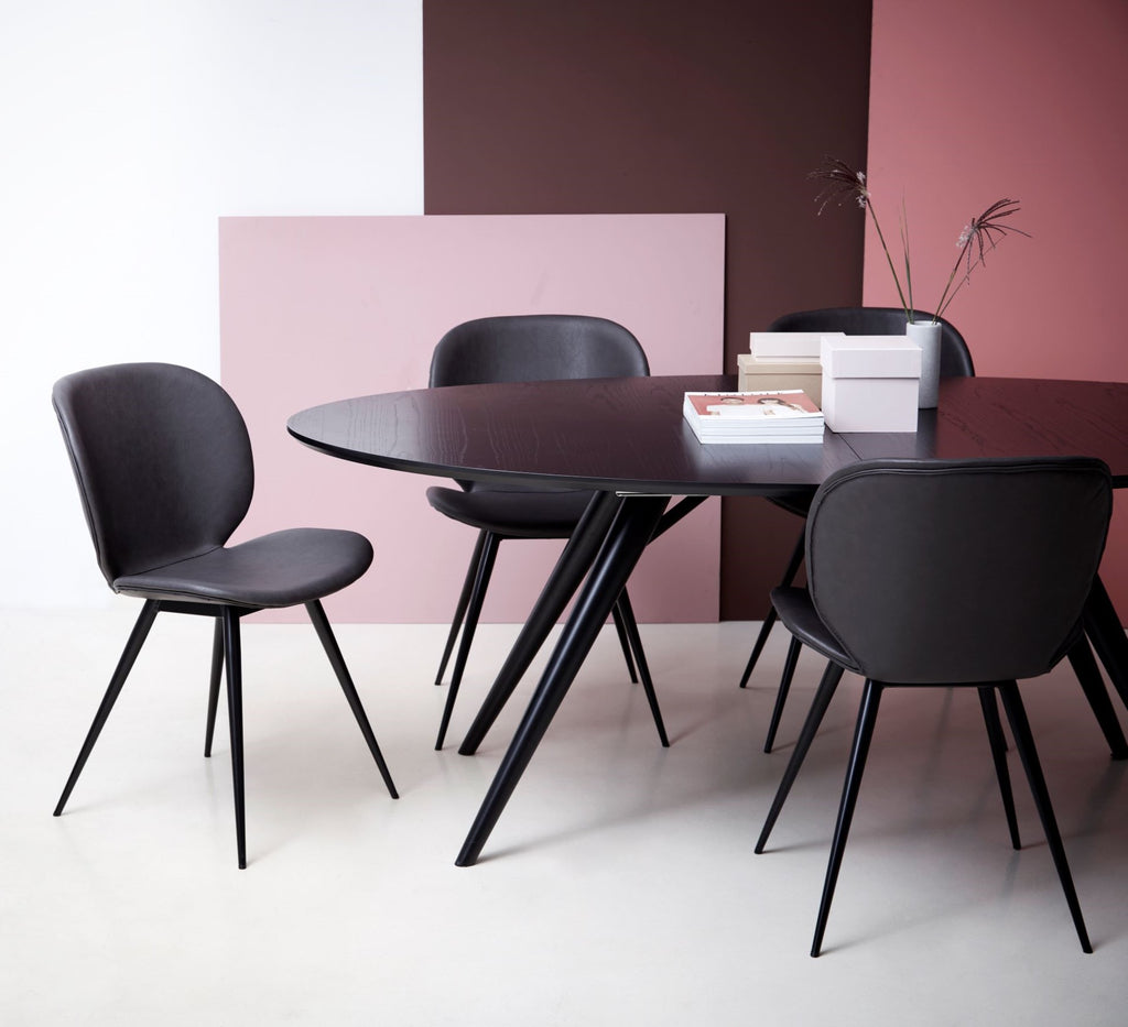 CLOUD Dining Chair - Art. Leather, Black Metal Legs-Dining Furniture- Danform | Milola
