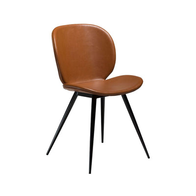 CLOUD Dining Chair - Art. Leather, Black Metal Legs-Dining Furniture-in Light Brown Leather- Danform | Milola
