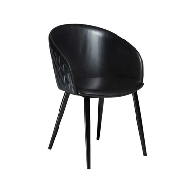 DUAL Dining Chair - Fabric/Art. Leather, Black Metal Legs