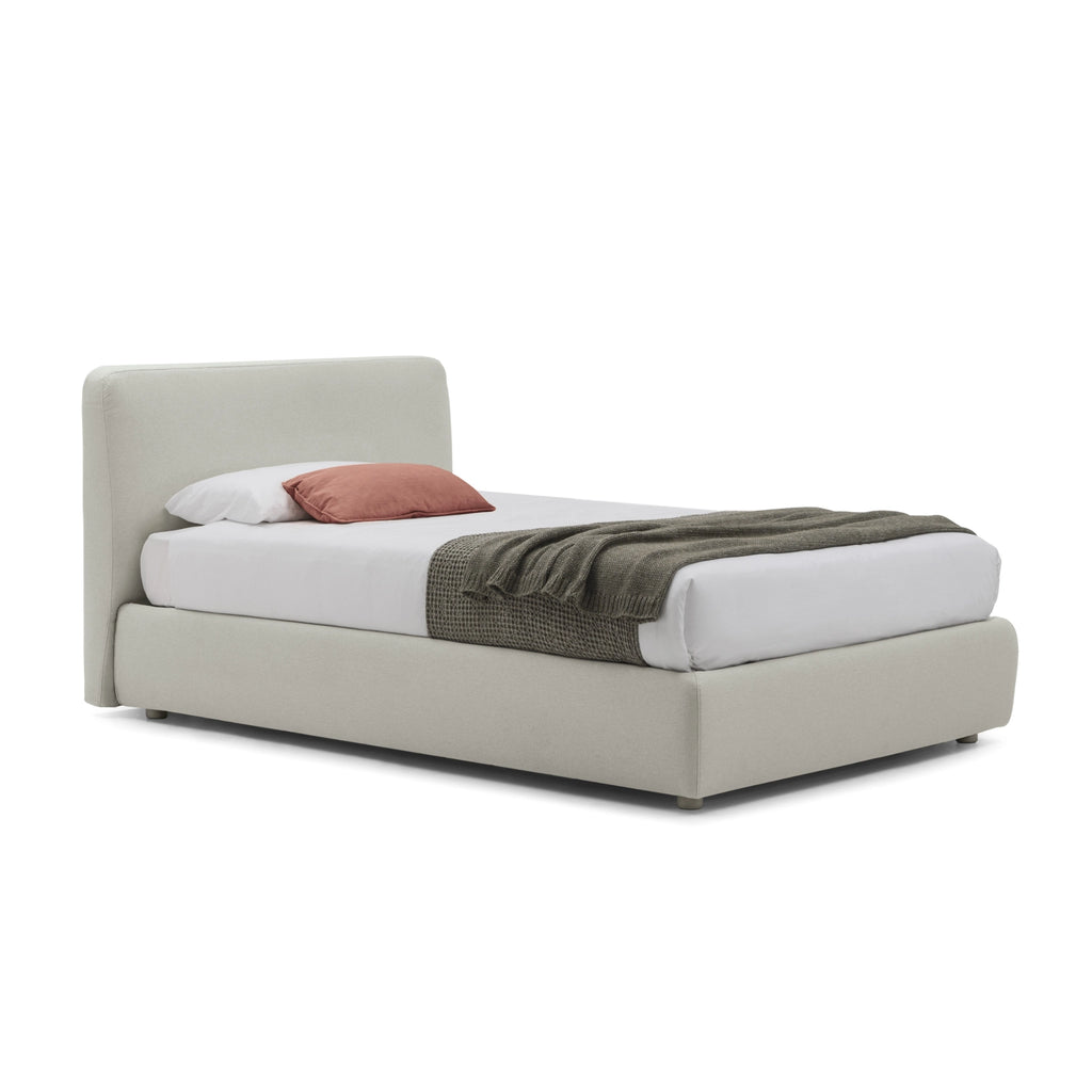 Feel Single Storage Bed - Upholstered Storage Bed in Cream Beige - Bolzan | Milola