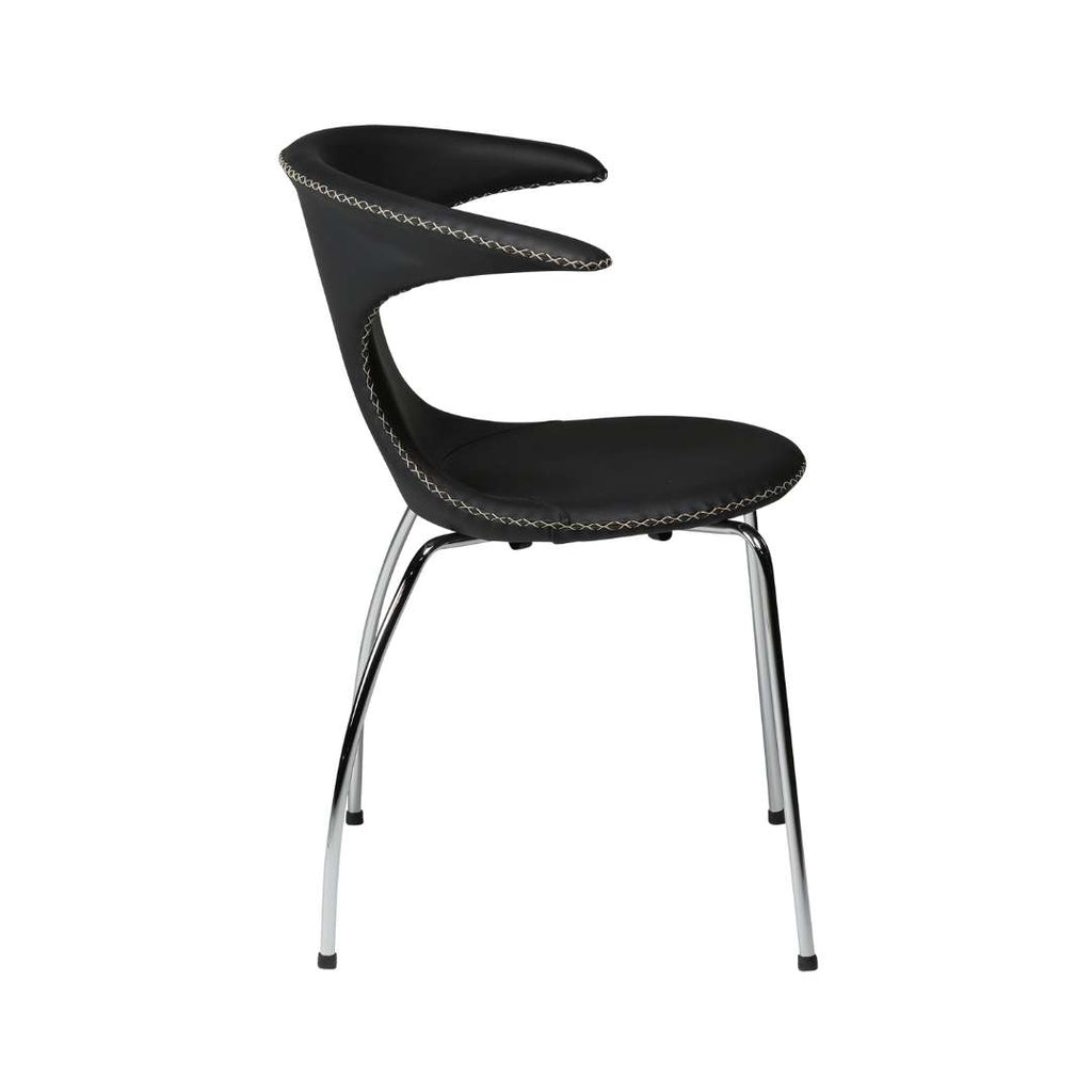 FLAIR-Dining Chair-Leather-Chrome-Danform | Milola