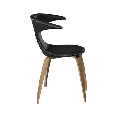 FLAIR-Dining Chair-Leather-Wooden Legs-Danform | Milola