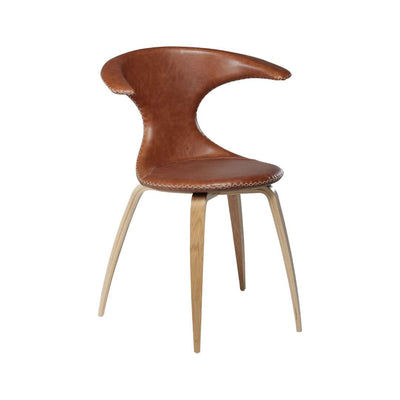 FLAIR-Dining Chair-Leather-Wooden Legs-Tan Leather-Danform | Milola
