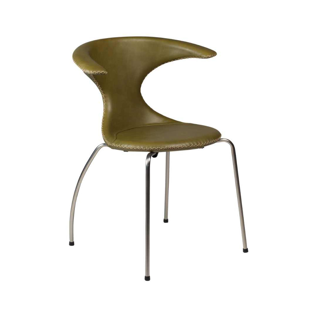 FLAIR-Dining Chair-Moss Green-Leather-Danform | Milola