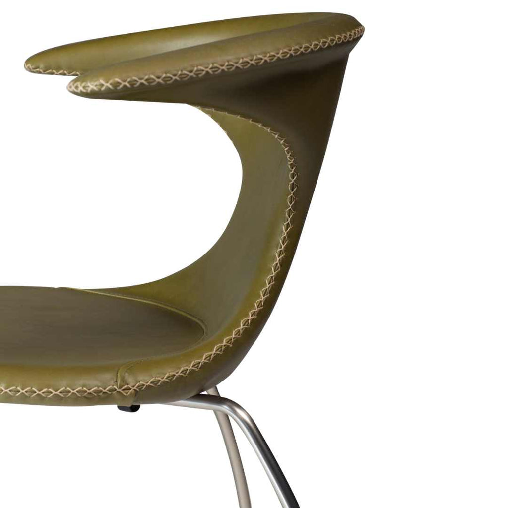 FLAIR-Dining Chair-Moss Green-Leather-Danform | Milola