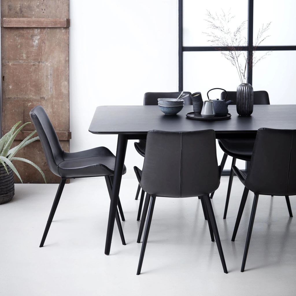 HYPE Dining Chair - Art. Leather, Black Metal Legs