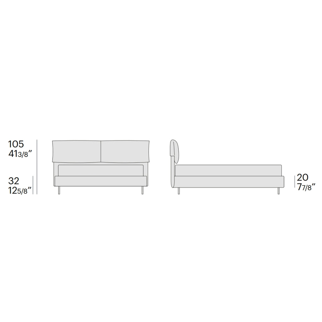 Iorca Single Storage Bed - Upholstered Storage Bed Diagram - Bolzan | Milola