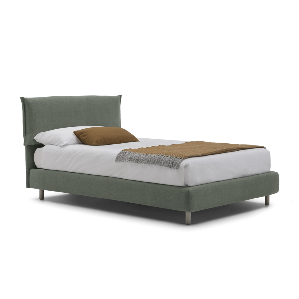 Iorca Single Storage Bed - Upholstered Storage Bed in Green - Bolzan | Milola