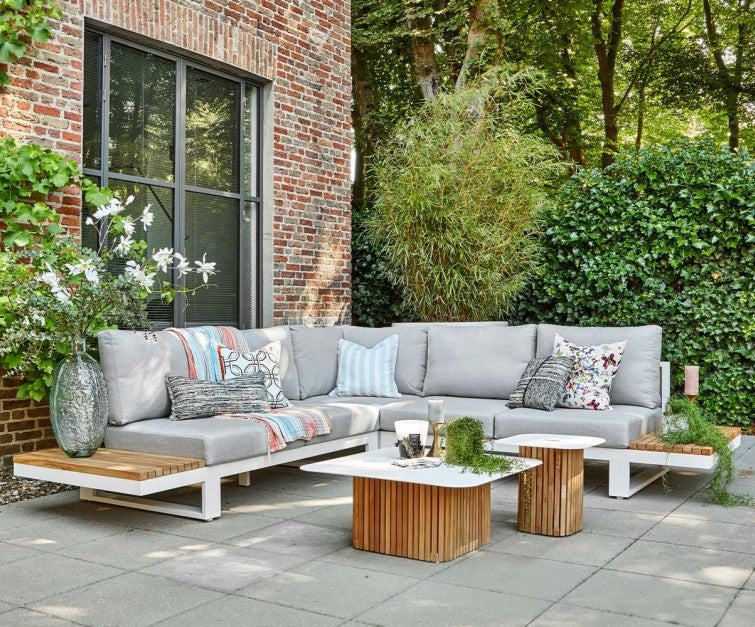SAVONA Outdoor Corner Sofa in Soft Grey - SUNS | Milola