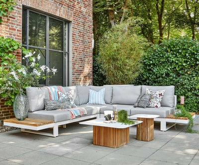 SAVONA Outdoor Corner Sofa in Soft Grey - SUNS | Milola