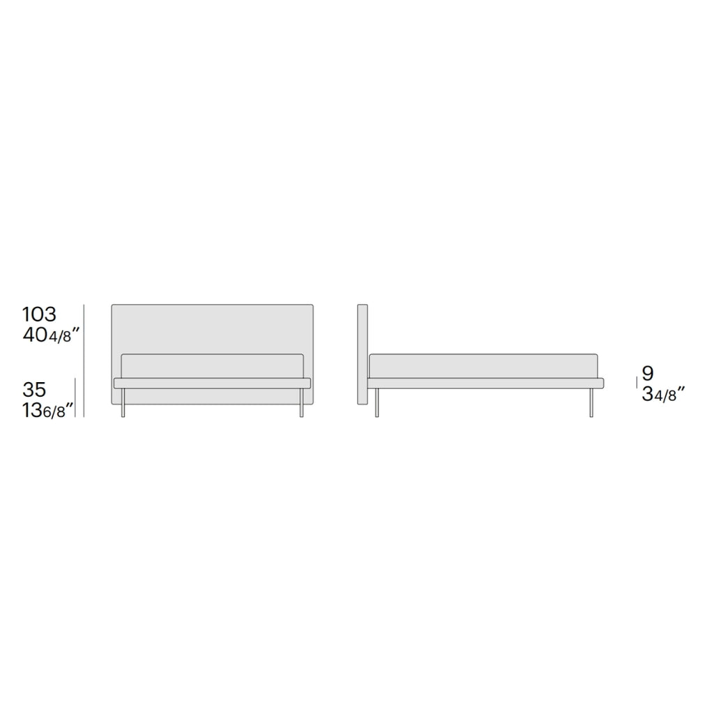 Metropolitan Single Bed - Upholstered Single Bed - Diagram - Bolzan | Milola