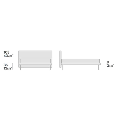 Metropolitan Single Bed - Upholstered Single Bed - Diagram - Bolzan | Milola