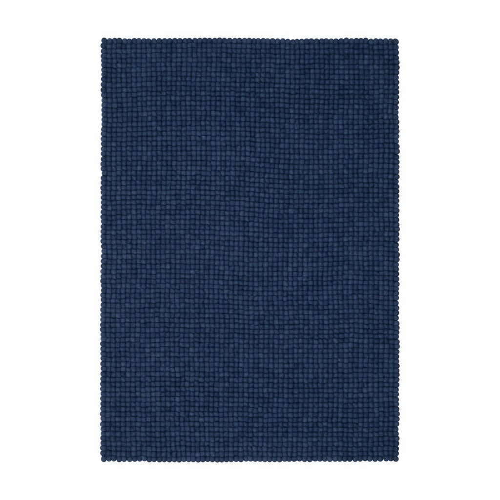 ALVA Felt Ball Rectangle Rug in Dark Blue - MyFelt | Milola