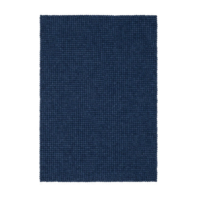 ALVA Felt Ball Rectangle Rug in Dark Blue - MyFelt | Milola