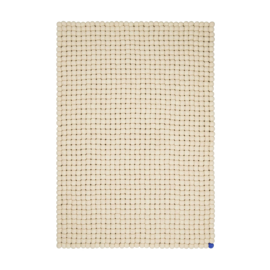 BEIGE BIG ONE Felt Ball Rectangular Rugs - Myfelt | Milola