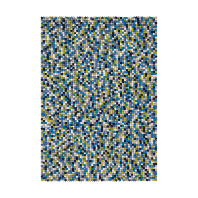 FRITZ Felt Ball Rectangle Rug in Green Blue - MyFelt | Milola