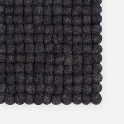 HUGO Felt Ball Rectangle Rug in Dark Grey - MyFelt | Milola