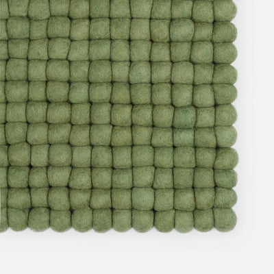 KASPAR Felt Ball Rectangle Rug in Green - MyFelt | Milola