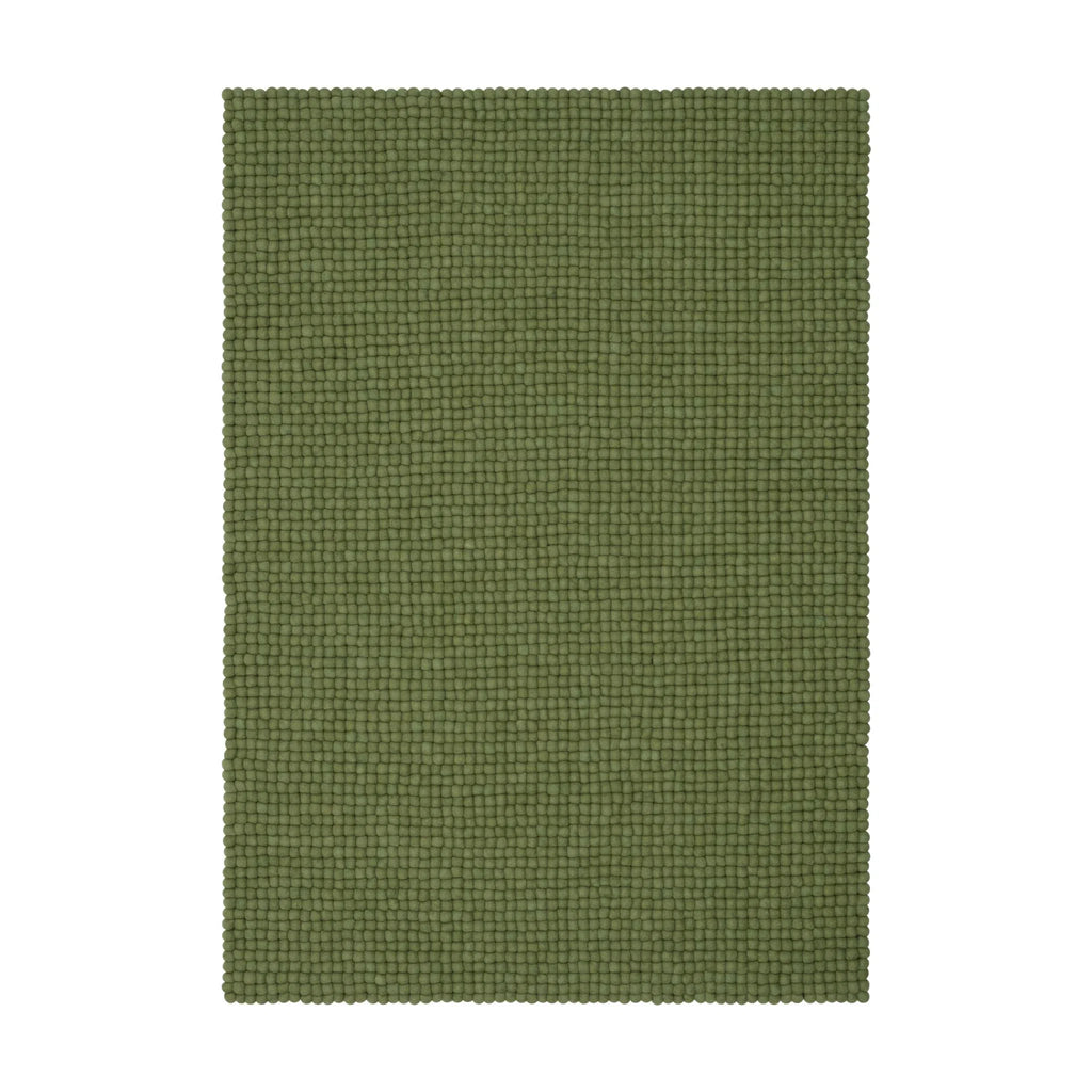 KASPAR Felt Ball Rectangle Rug in Green - MyFelt | Milola