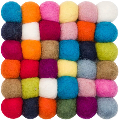 LOTTE Felt Ball Rectangle Rug in Rainbow - MyFelt | Milola