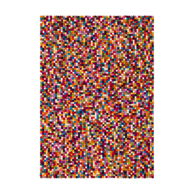 LOTTE Felt Ball Rectangle Rug in Rainbow - MyFelt | Milola