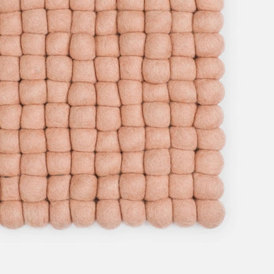 MERLE Felt Ball Rectangle Rug in Pink - MyFelt | Milola