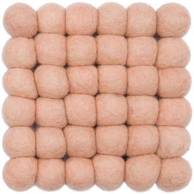 MERLE Felt Ball Rectangle Rug in Pink - MyFelt | Milola