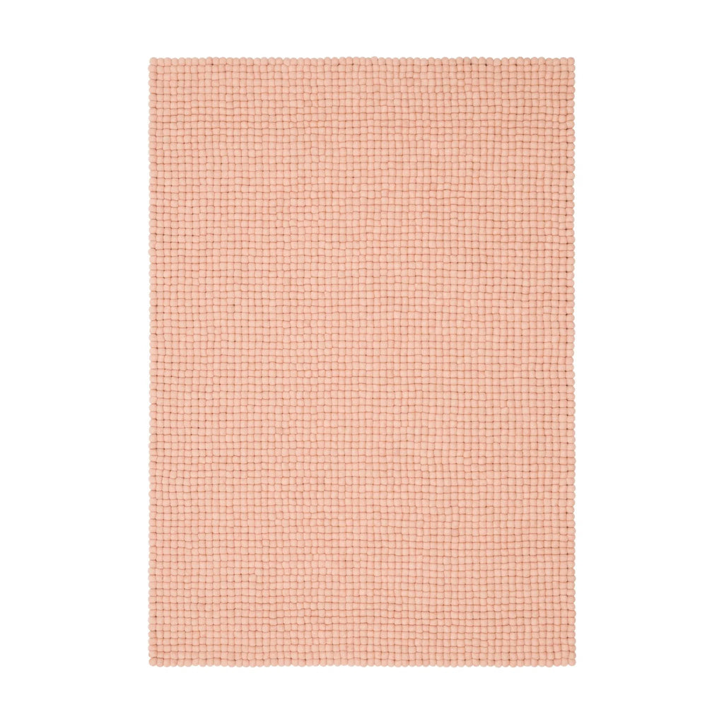 MERLE Felt Ball Rectangle Rug in Pink - MyFelt | Milola