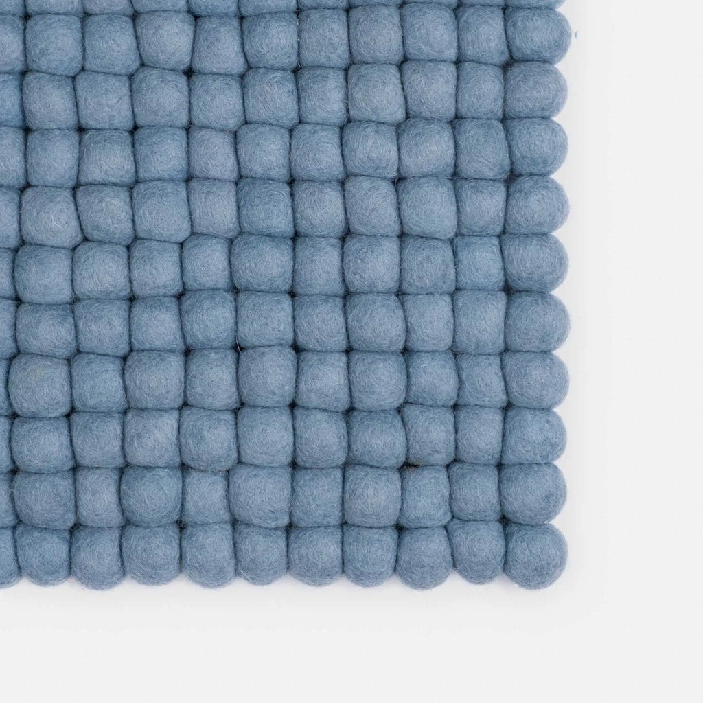 MIA Felt Ball Rectangle Rug in Blue - MyFelt | Milola