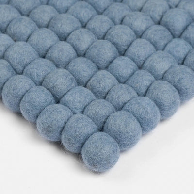 MIA Felt Ball Rectangle Rug in Blue - MyFelt | Milola