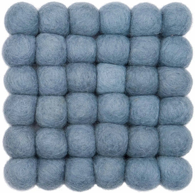 MIA Felt Ball Rectangle Rug in Blue - MyFelt | Milola