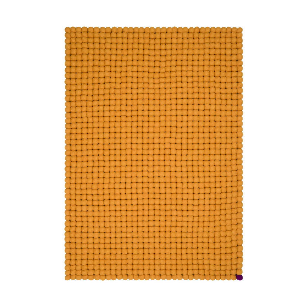 OCHRE Yelllow Big One Felt Ball Rectangular Rugs - Myfelt | Milola