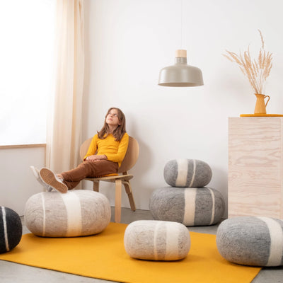 CARL Felt Pebble Pouf - Minimalist - Myfelt | Milola