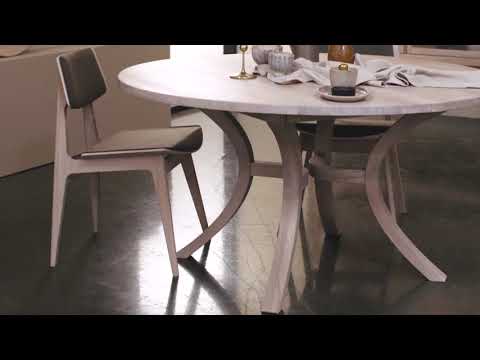 Paris Round Extendable Solid Wood Dining Table